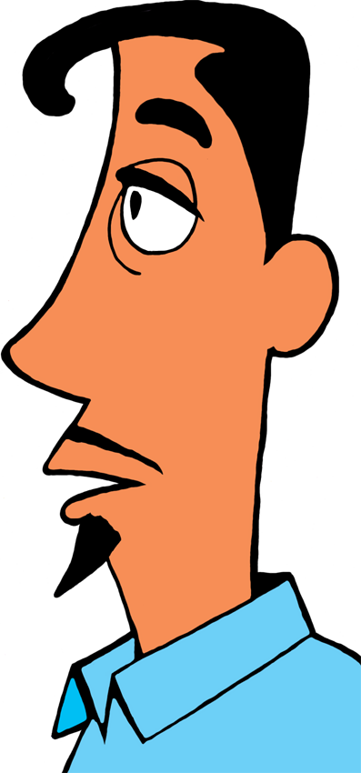 Goatee In Profile - Clipart Man's Profile Png (397x850)