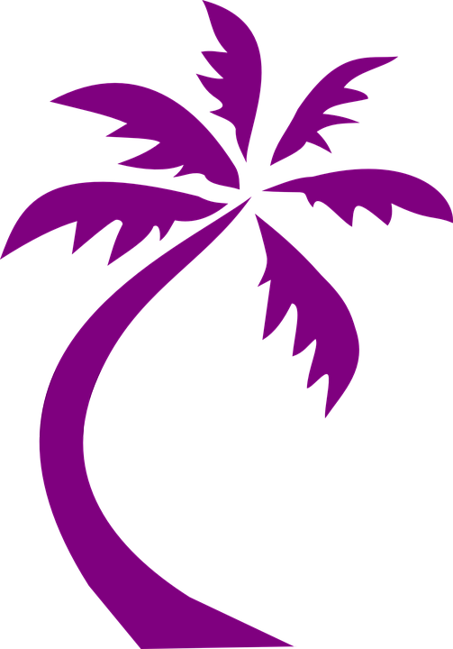 Palm Tree Design Purple Silhouette - (sjt02515) Going To My Happy Place. Be Back Never (palm (503x720)