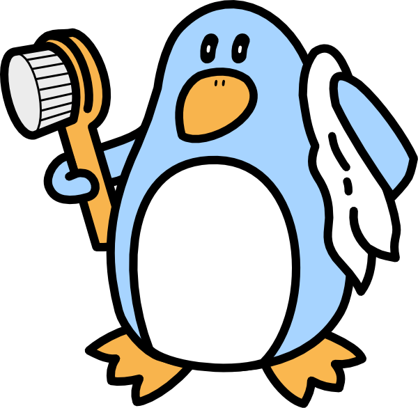 Boy Penguin Clipart - Penguin In Shower Clipart (600x586)