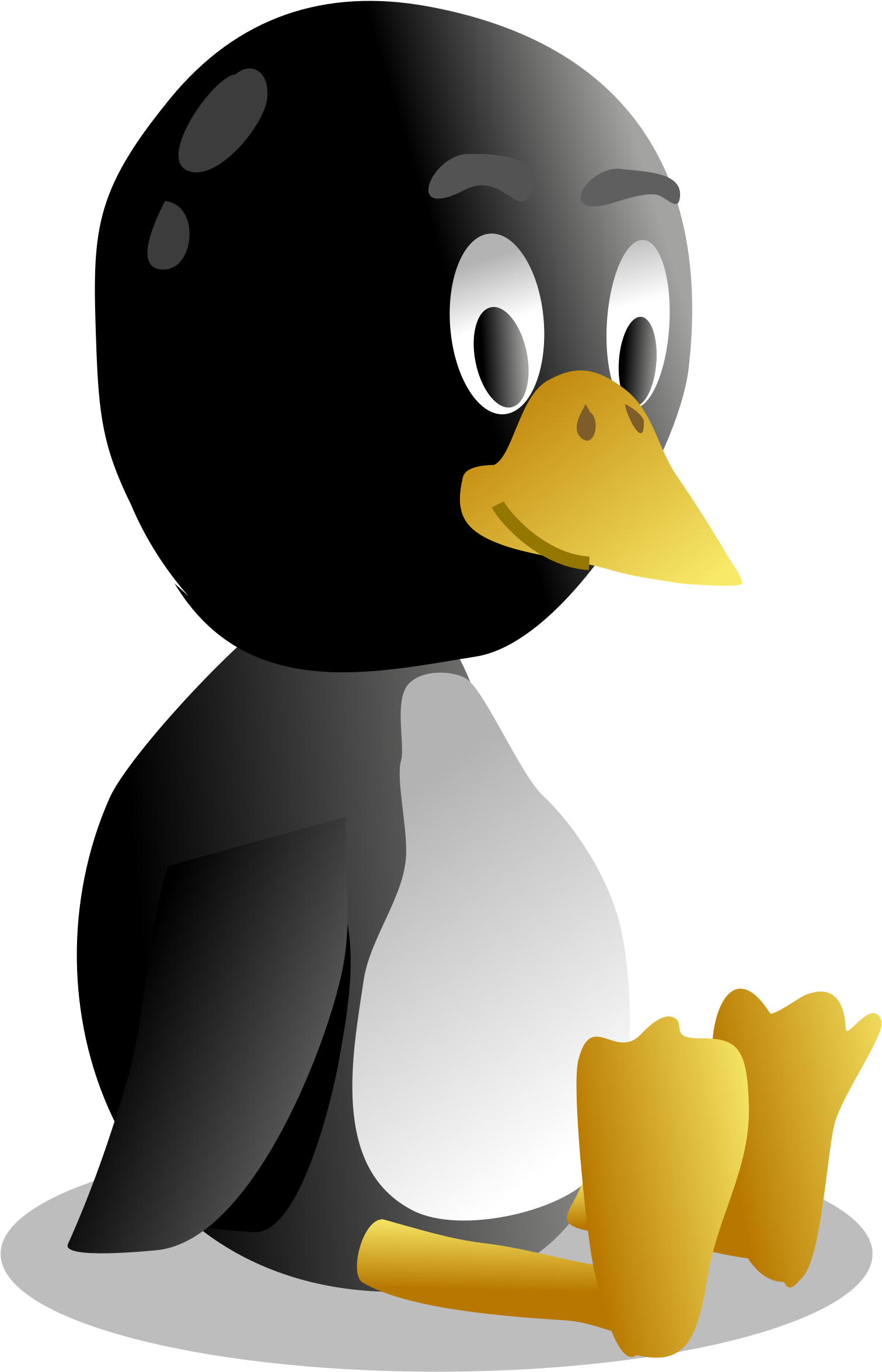 King Penguin Clipart Pingu - Penquin Cartoon Sitting 84" Curtains (2400x2400)