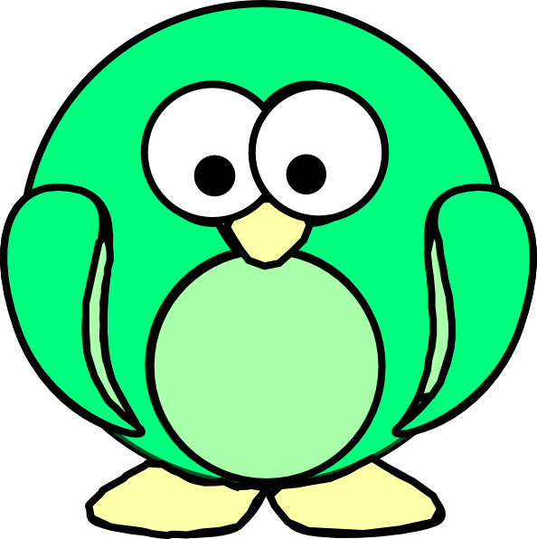 Green Penguin Clip Art At Clker - Monster Clipart (594x596)