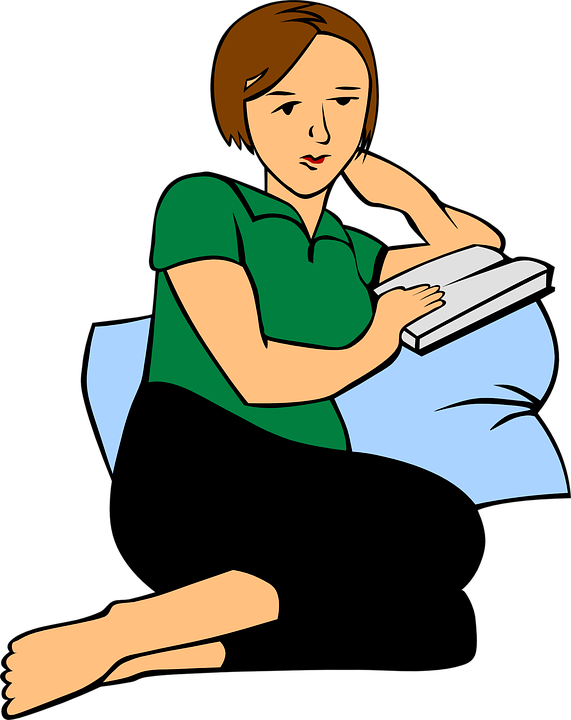 Pillow Reading Clip Art At Ve - Woman Reading Clipart (1016x1280)