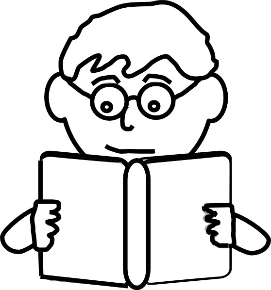 Clipart Info - Read Clipart Black And White (558x598)