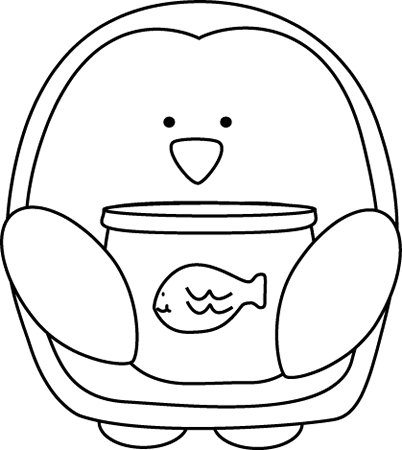 Black And White Penguin Pet Helper - Cute Cupcake Clipart Free Black And White (402x450)