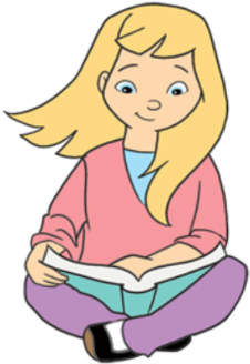 Clip Arts Related To - Cartoon Blonde Girl Reading (420x420)