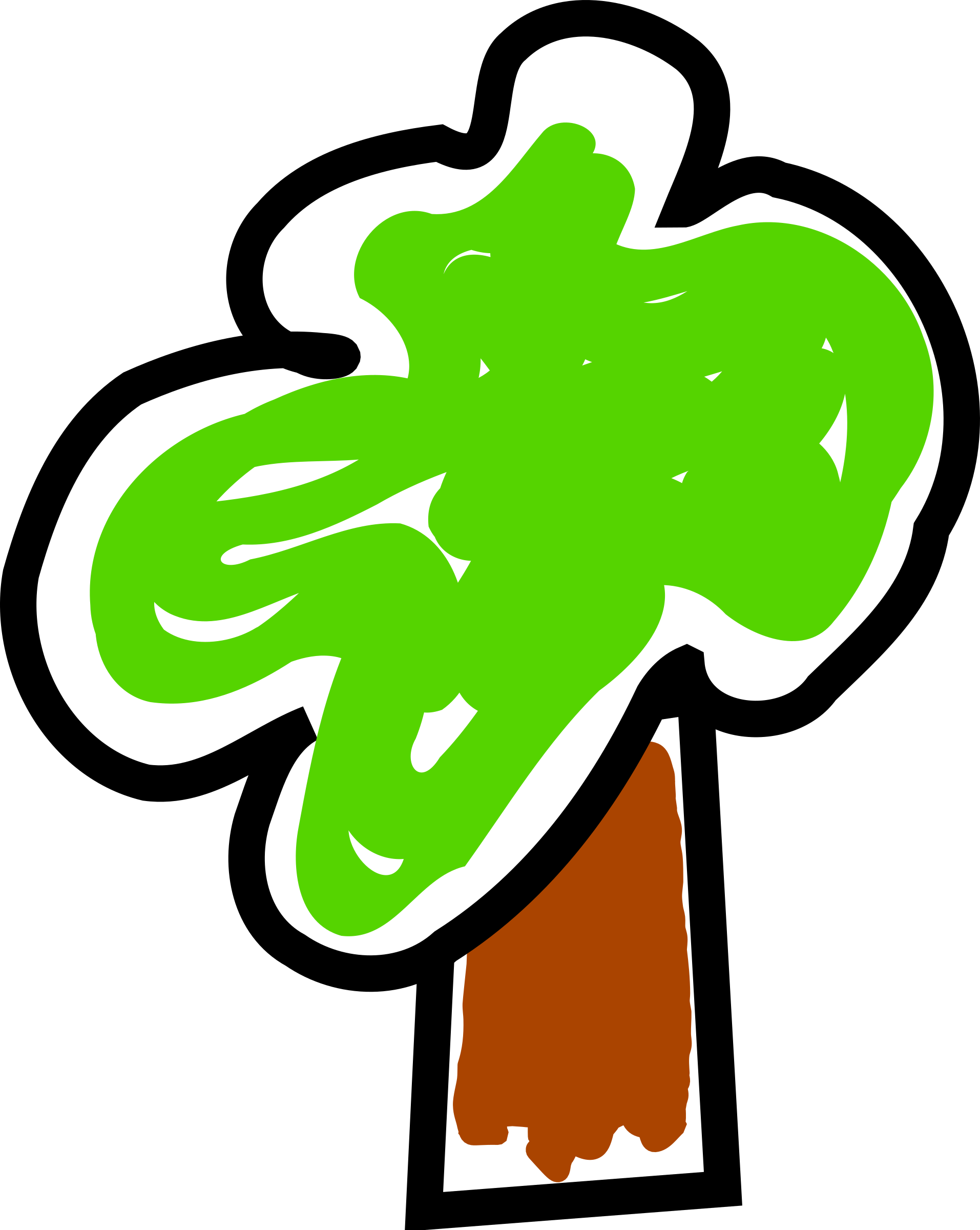 Tree-arbol 02 - Arbol Dibujado En Png (1913x2400)