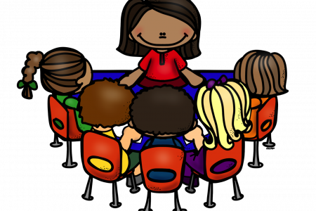 Guided Reading Clipart - Teacher Small Group Clipart (450x300)