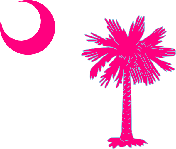 Sc Palmetto Tree Pink Clip Art At Clker - Flag Of South Carolina (600x507)