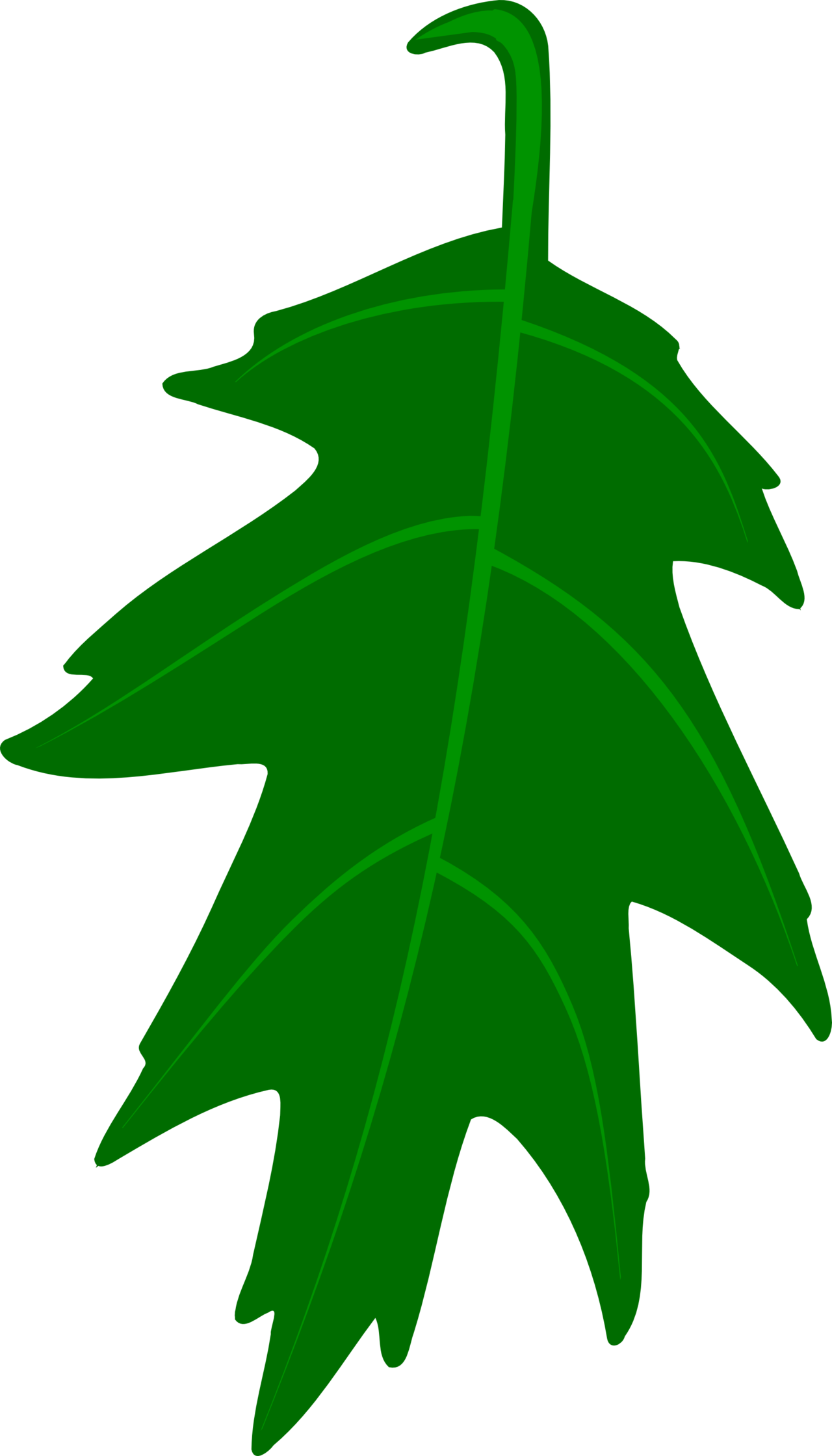 Ivy Clipart Big Leaf - Green Oak Leaf Clip Art (1280x2239)