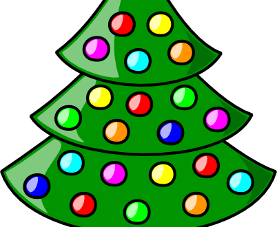 Small Christmas Trees Clip Art - Cartoon Christmas Decorations (402x330)