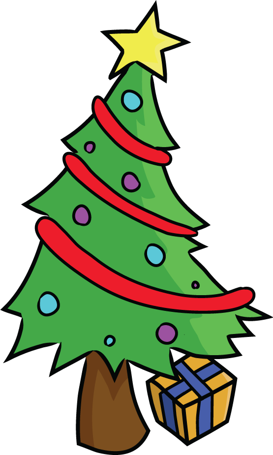 Cartoon Tree With Funny Face - Christmas Tree Cartoon Png (555x925)