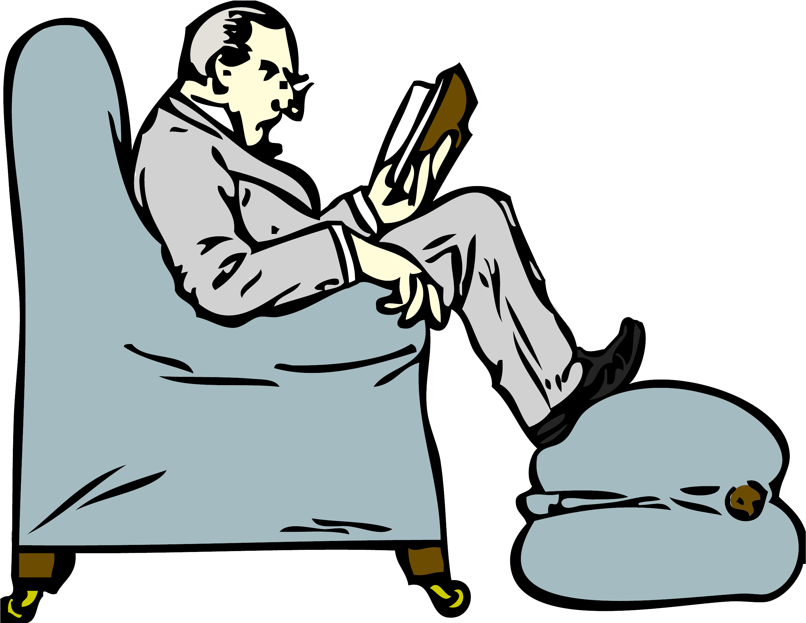 Man Reading - Old Man Reading Cartoon (2700x2088)
