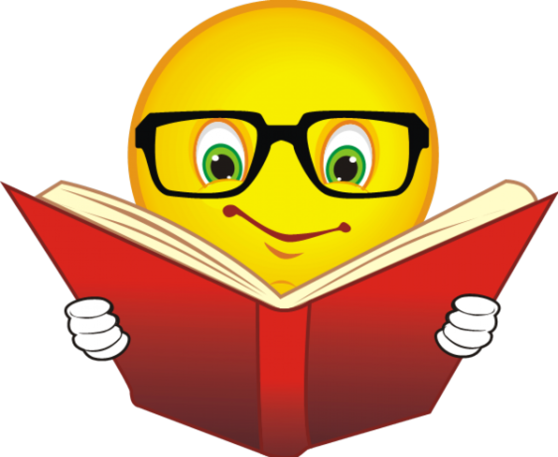 Books And Reading - Smiley Face Reading A Book (1120x918)