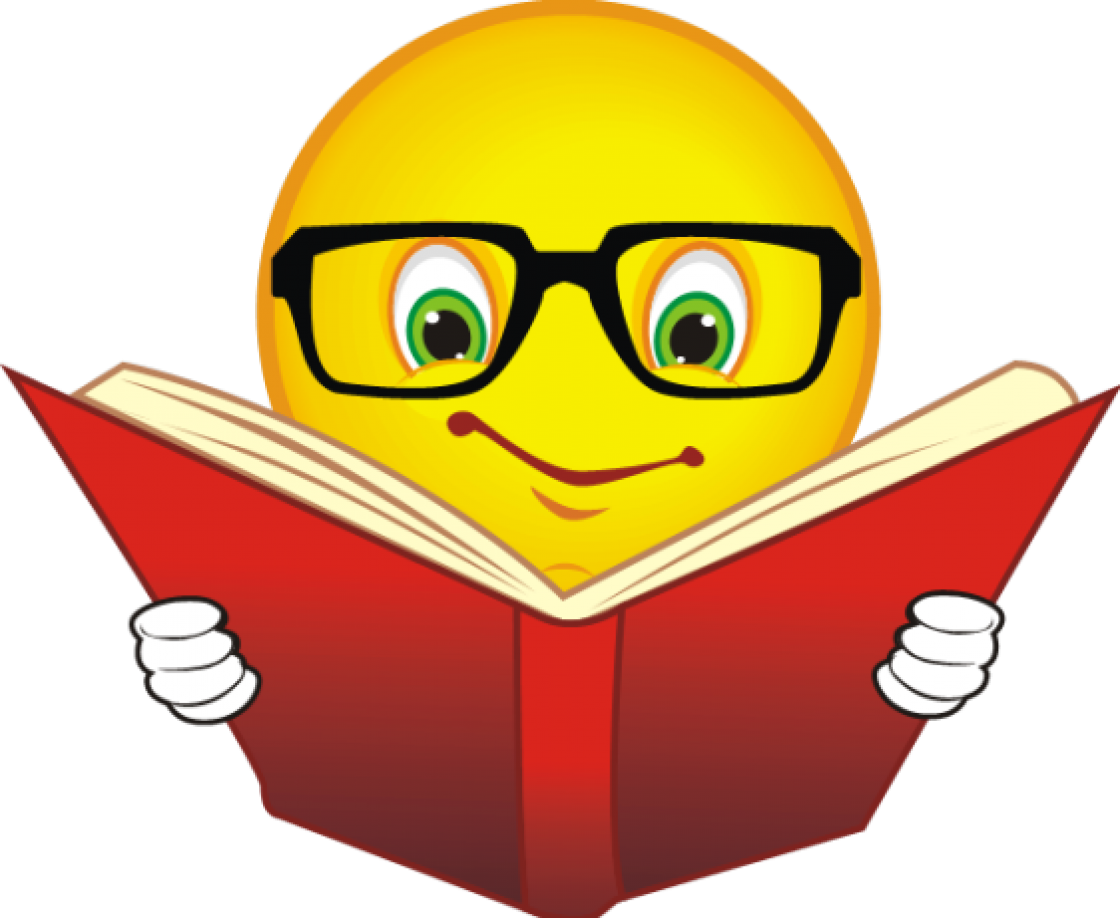 Books And Reading Smiley Face Reading A Book Full Size PNG Clipart