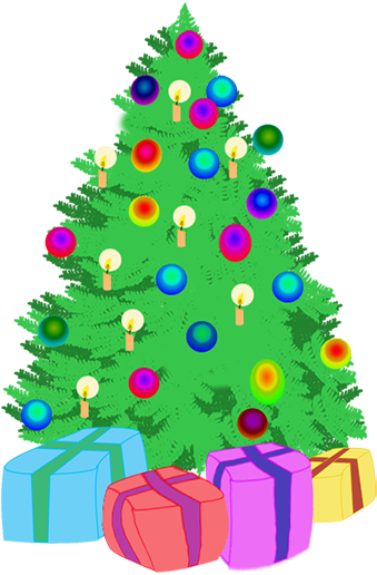 Holiday Clipart Cute Tree - Christmas Tree Drawing And Gift (358x532)