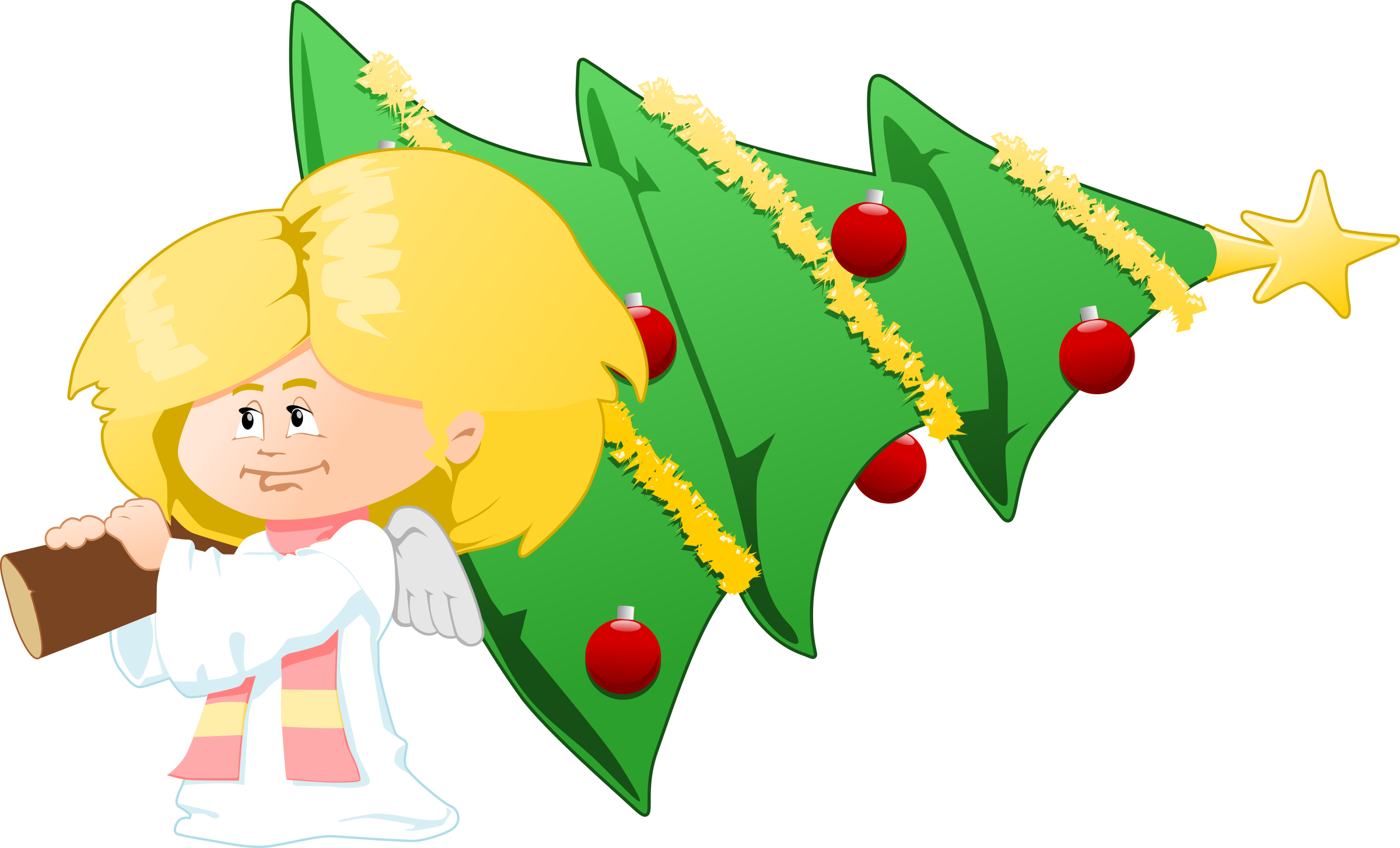Big Image - Angel With Christmas Tree (2400x1454)