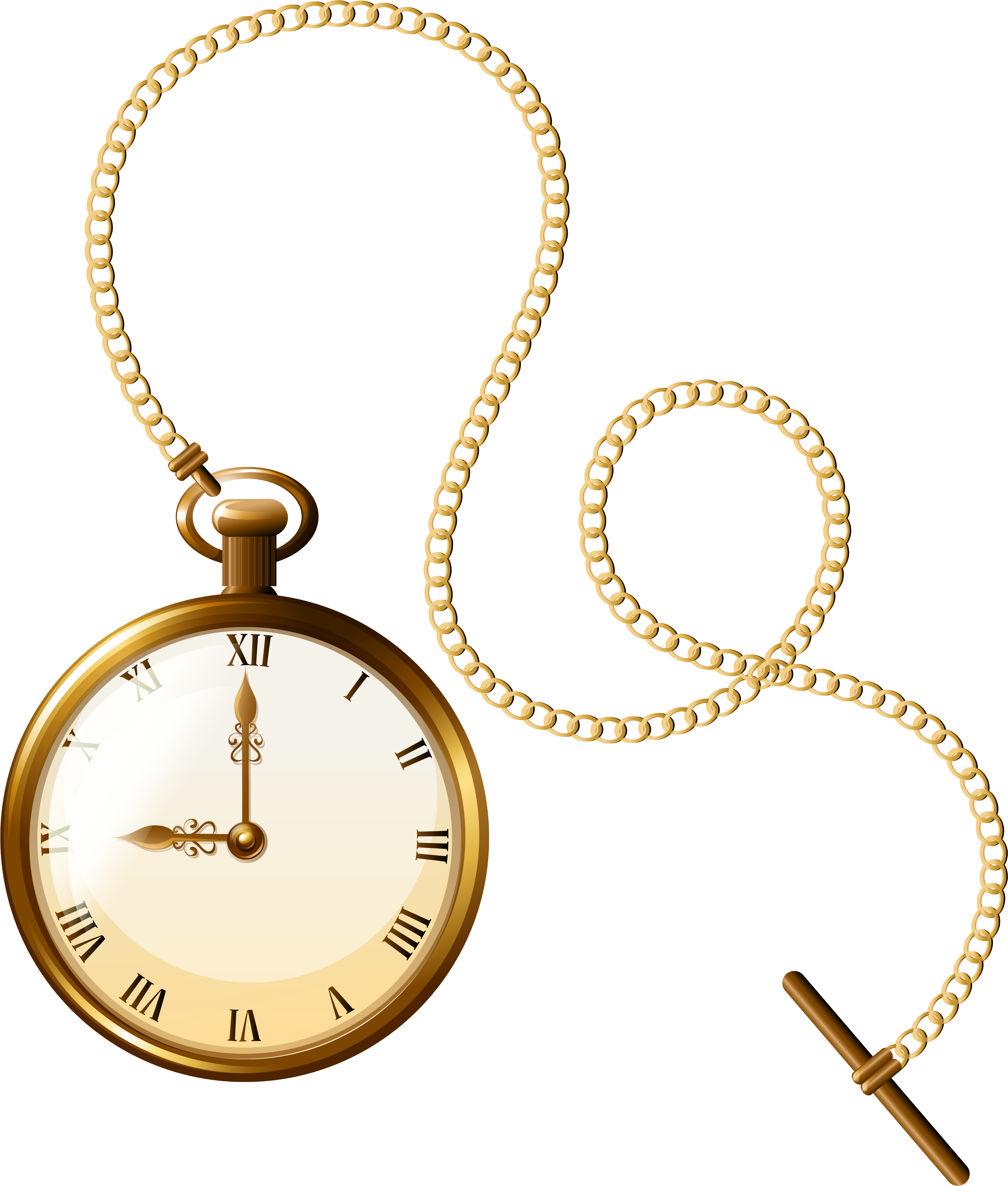 Gold Pocket Watch Clock Png Clip Art - Gold Pocket Watch Png (5127x5719)
