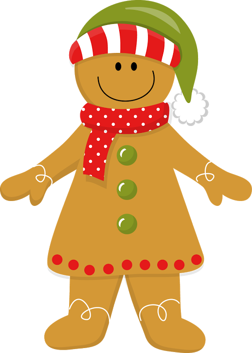 Christmas Gingerbread Girl - Gingerbread Woman Clipart (514x720)