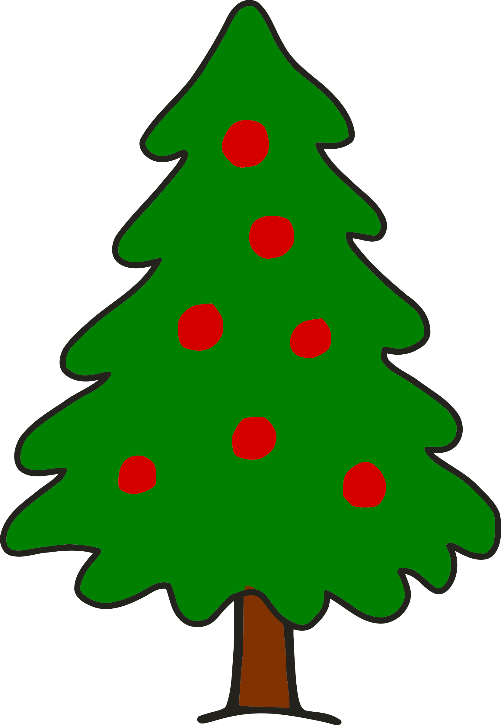 Simple Christmas Tree - Clip Art Christmas Tree (1660x2400)