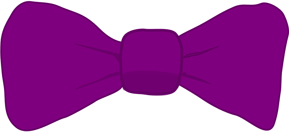 Ribbon Bow Fashion Tie Girly Purple - Purple Bow Tie Clipart (960x480)