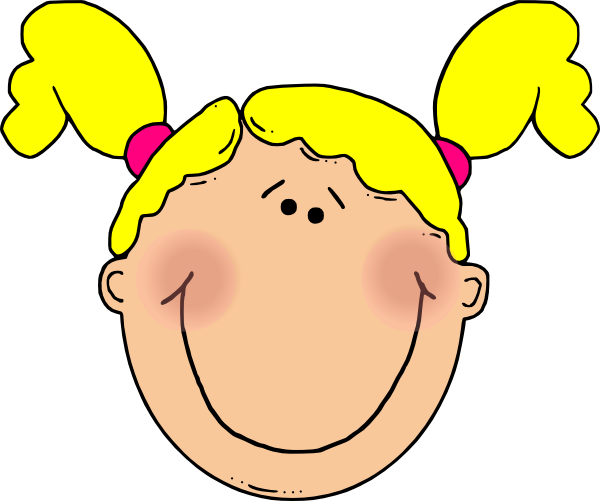 Young Girl Clip Art - Girl Face Clip Art (600x501)