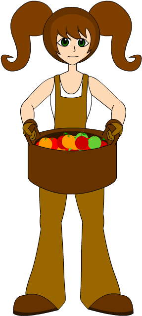 Farm Girl - Female Farmer Clipart Png (403x674)