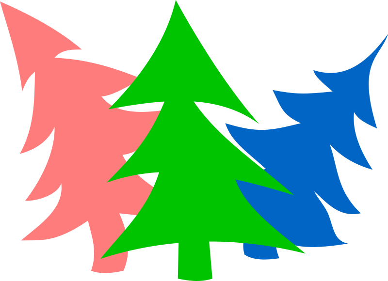 Nomura Free Vector - Season's Greetings Colorful Trees Christmas Card (900x653)