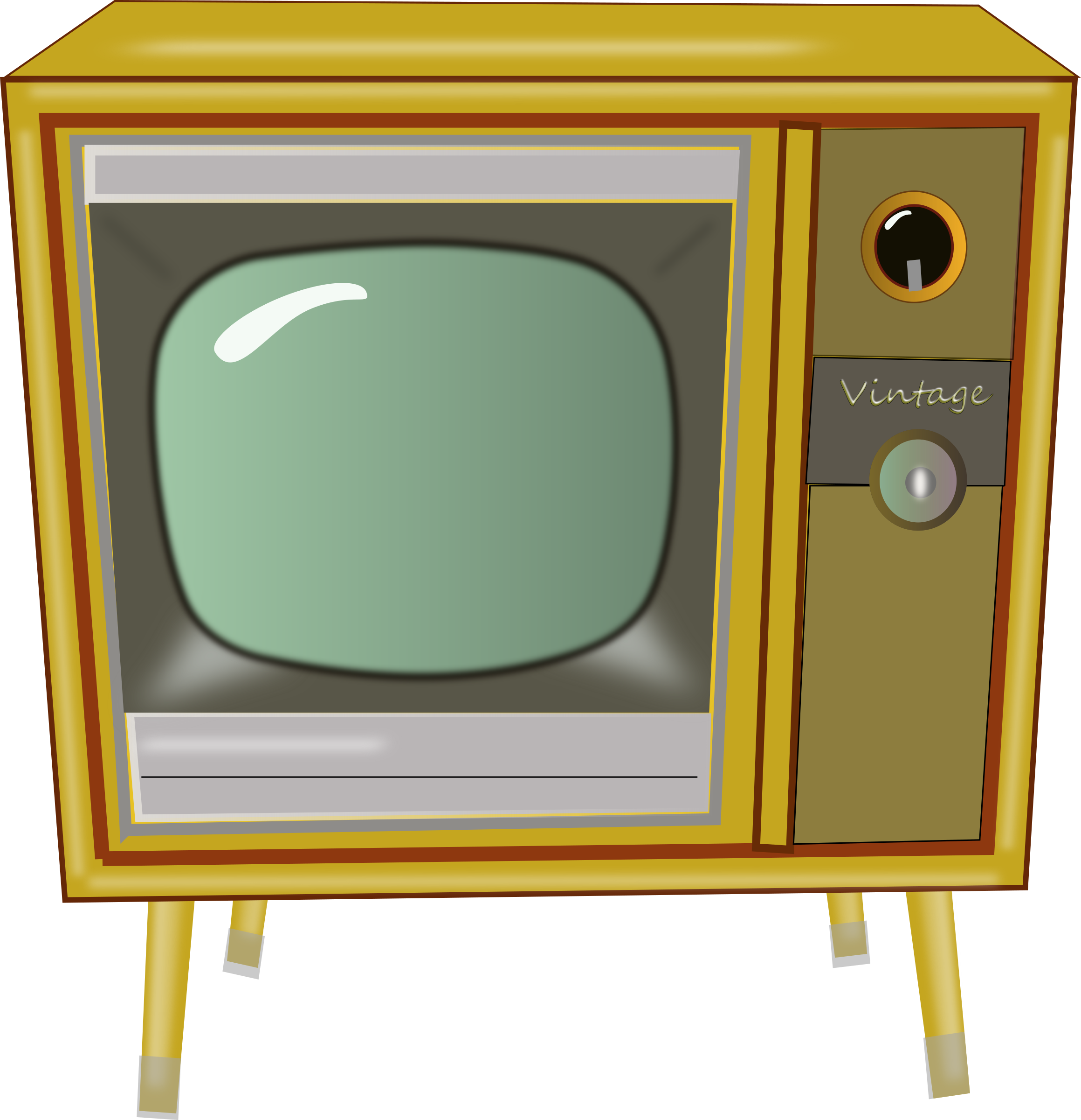 Big Image - Vintage Tv Clipart Png (2319x2400)