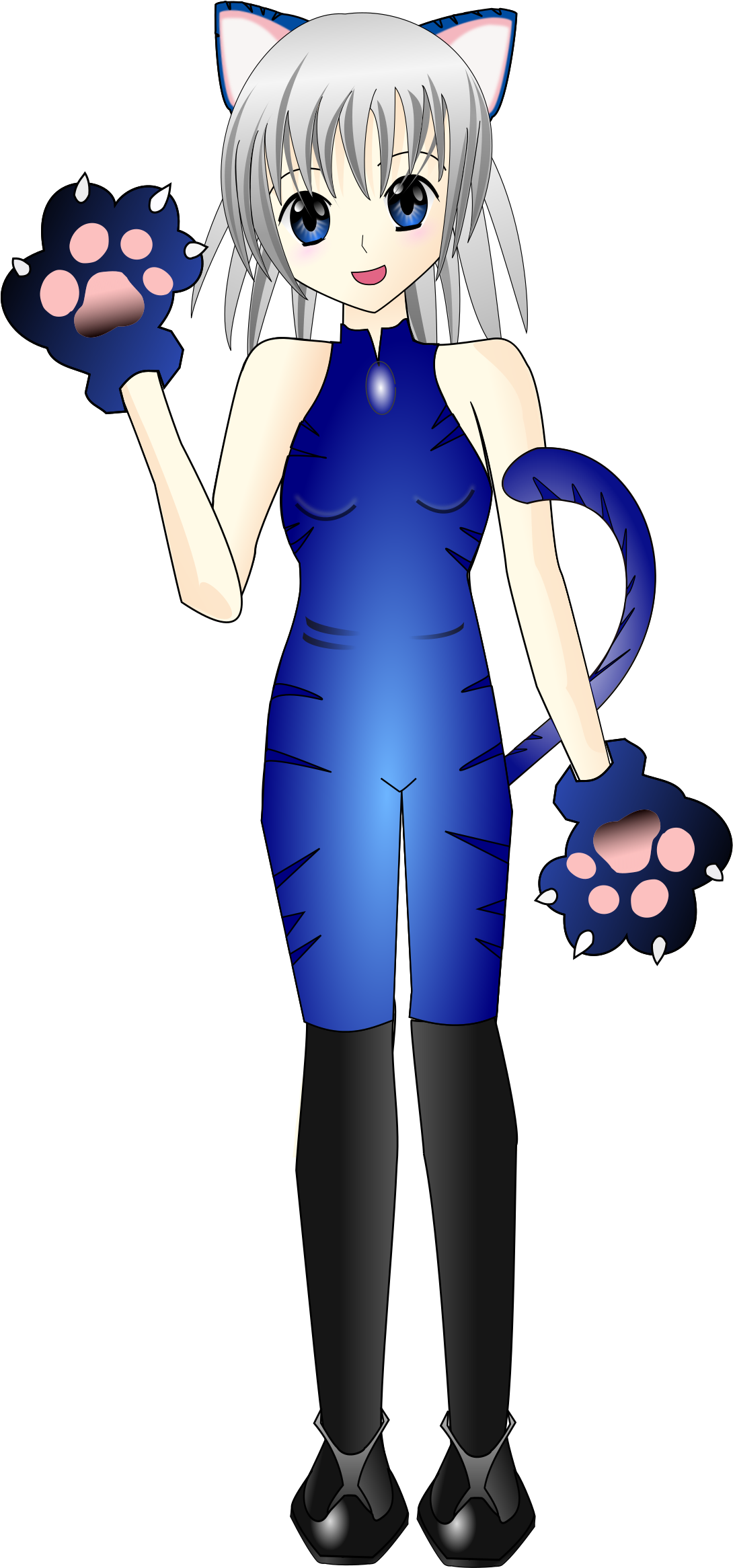 Anime Girl Clip Art - Anime Girl Svg (1697x2400)