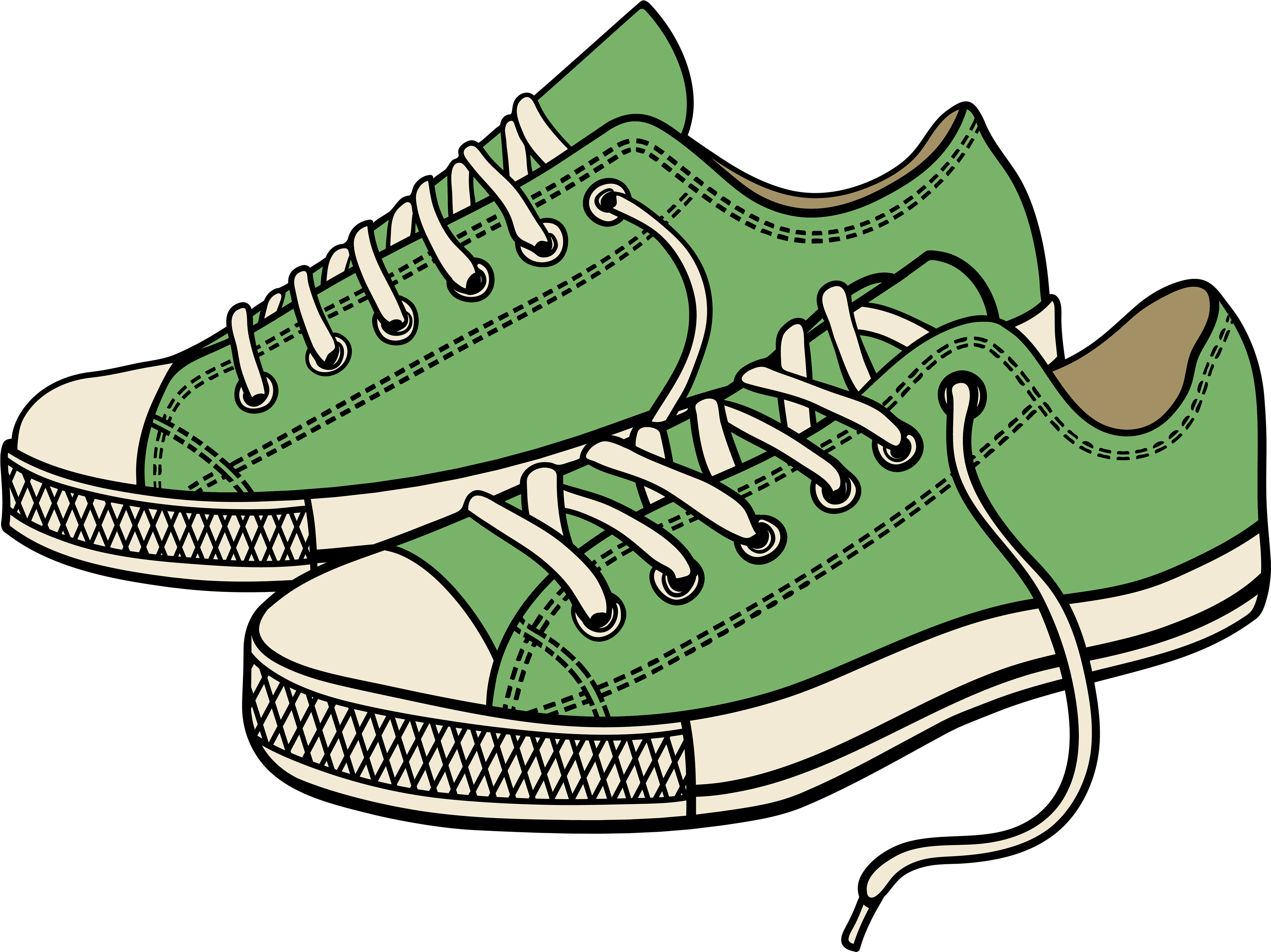 Green Sneakers Png Clipart - Clip Art Running Shoes (4000x3010)