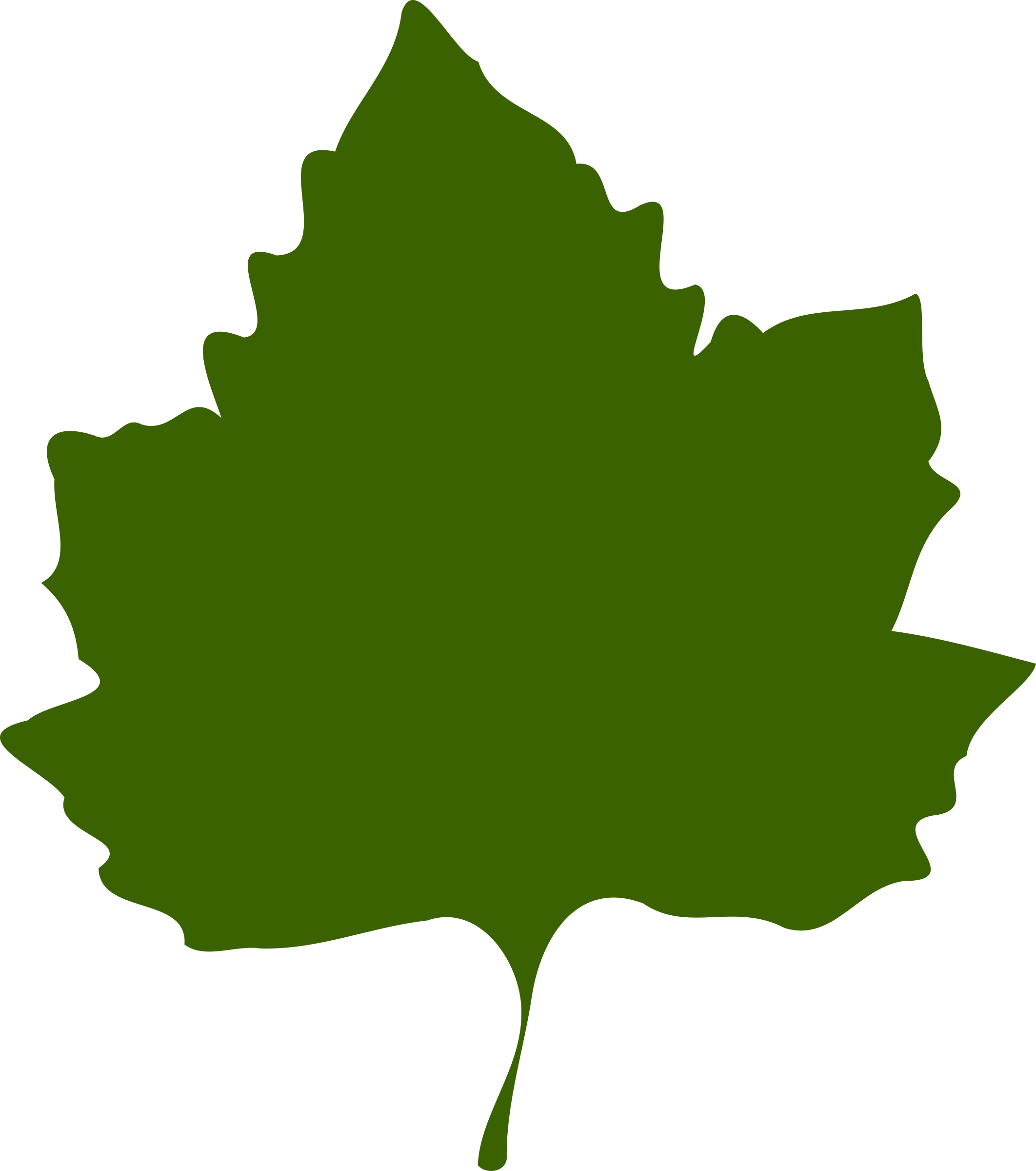 Fall Leaf Clip Art Green (2124x2400)