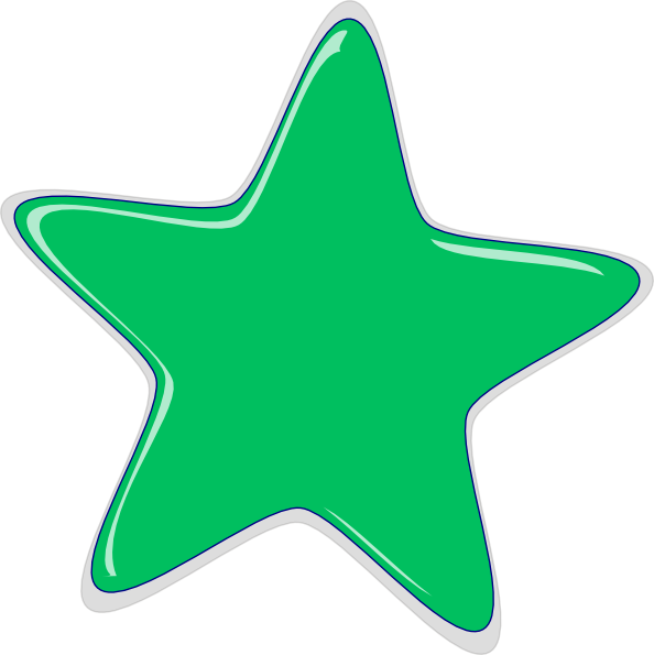 Free Green Star Clipart - Green Star Clipart (594x595)