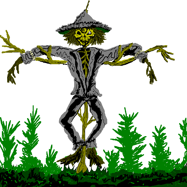 Scarecrow Clip Art - Scary Scarecrow Clipart (600x600)