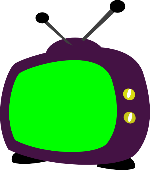 Television Clip Art At Clker - Green Television Clip Art (528x598)