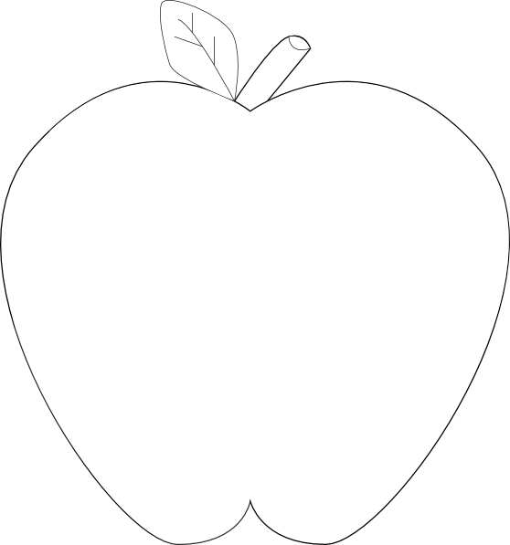 Apple - Clip - Art - Black - And - White - White Transparent (558x597)