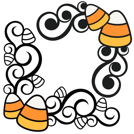 Candy Corn Flourishes Svg Scrapbook Cut File Cute Clipart - Svg Halloween Flourish (432x432)