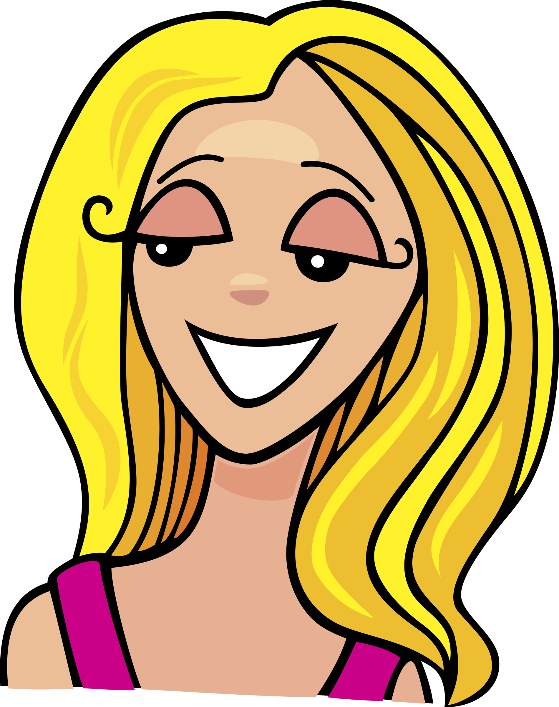 Blond Royalty-free Girl Clip Art - Blonde Woman Cartoon Character (1899x2400)