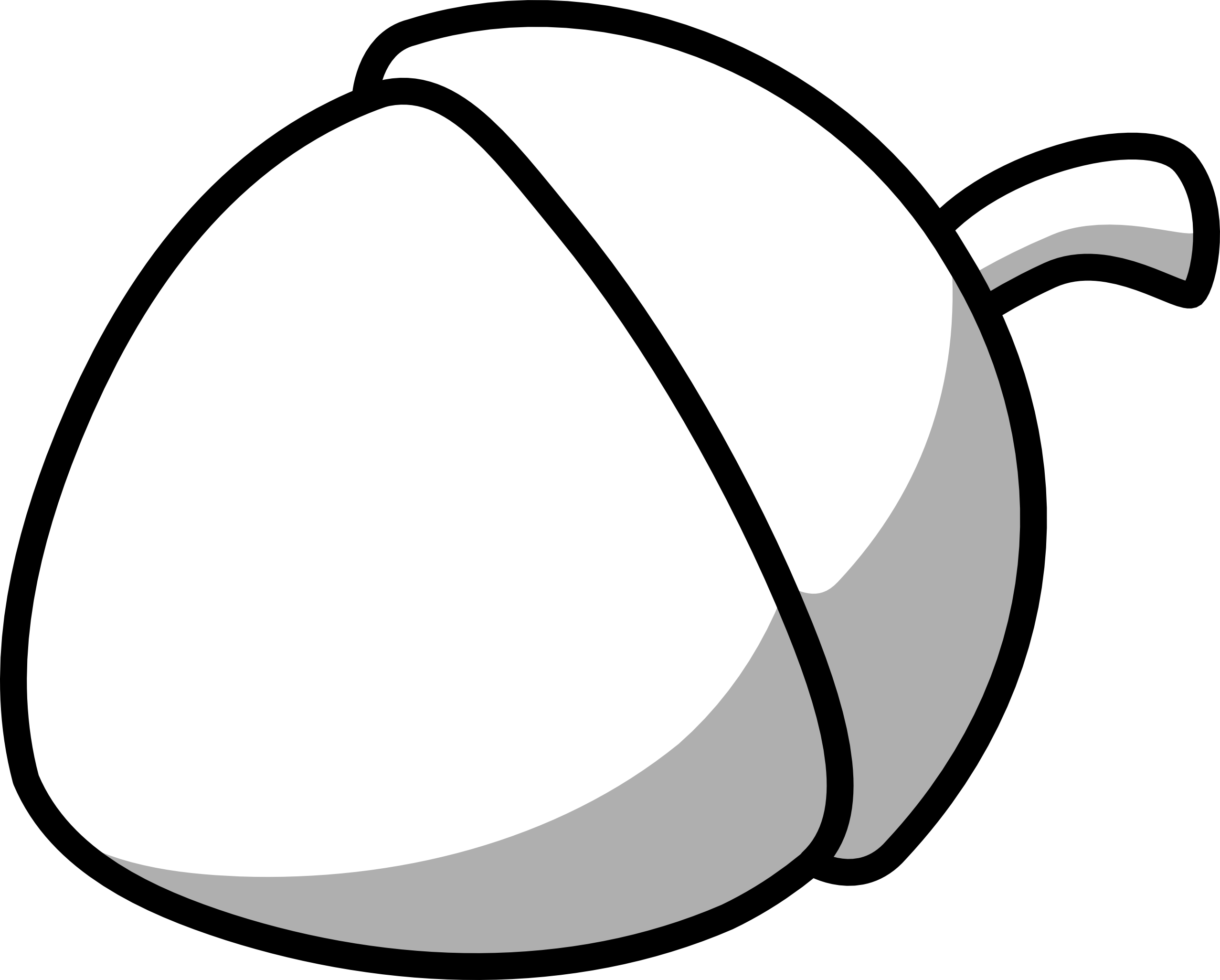 Acorn Clipart Black And White - Black And White Acorn (2555x2052)