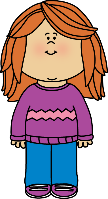 Girl Wearing A Sweater Clip Art - Mycutegraphics Girl (381x696)