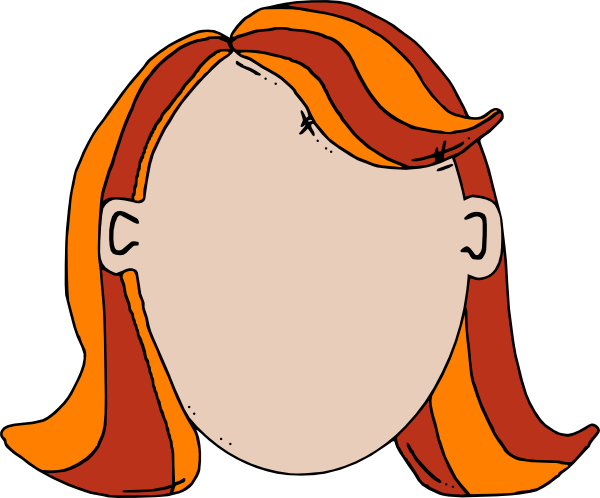 Blank Face Teen Girl Cartoon Clip Art - Girl Cartoon Face (600x498)