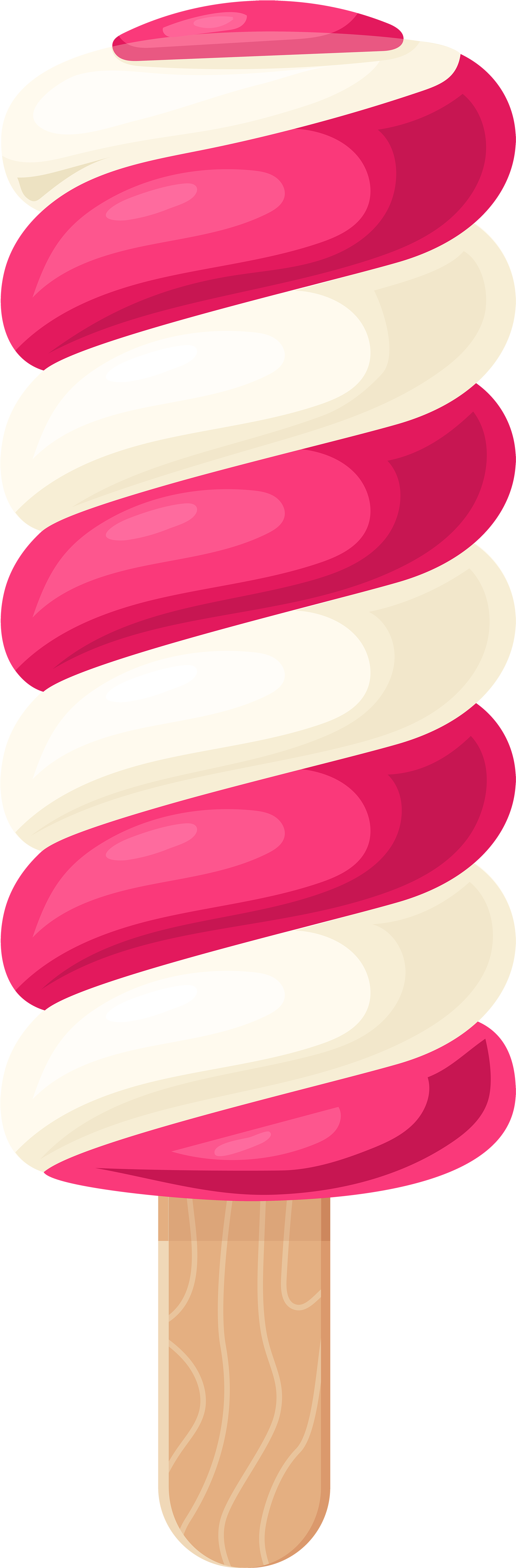 White Pink Ice Cream Stick Png Clip Art - Ice Cream Stick Clipart (2170x6000)