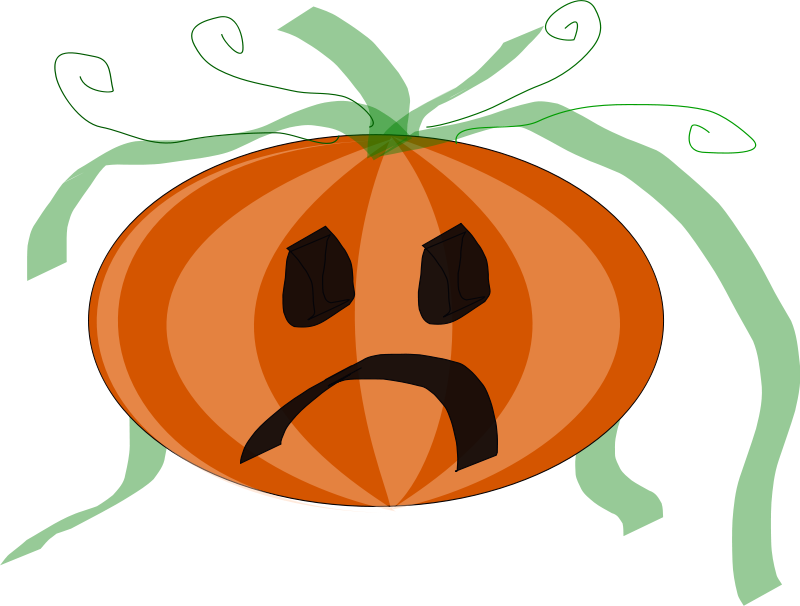 Free Vector Decorated Sad Pumpkin Clip Art - Sad Jack O Lantern (1280x969)