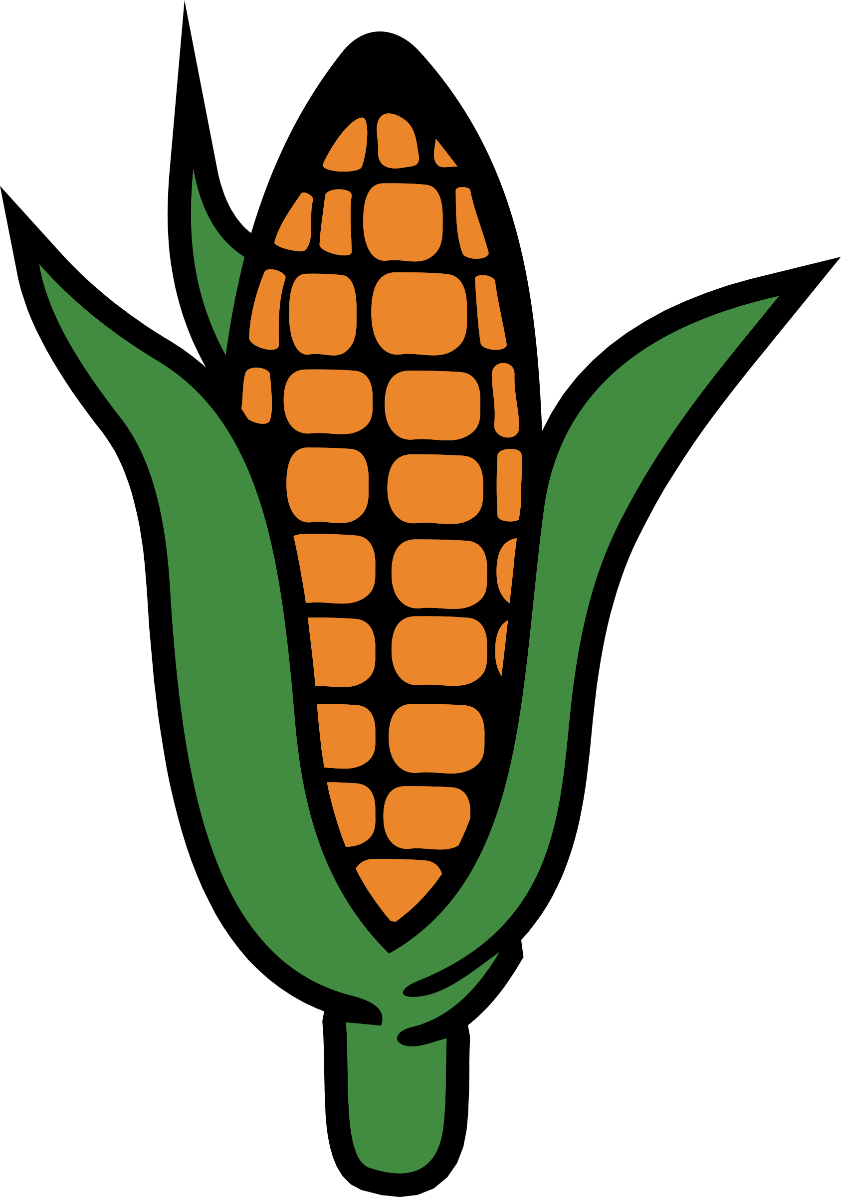 Big Image - Corn Plant Clip Art (1686x2400)