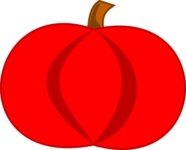 Red Pumpkin Clip Art (600x485)