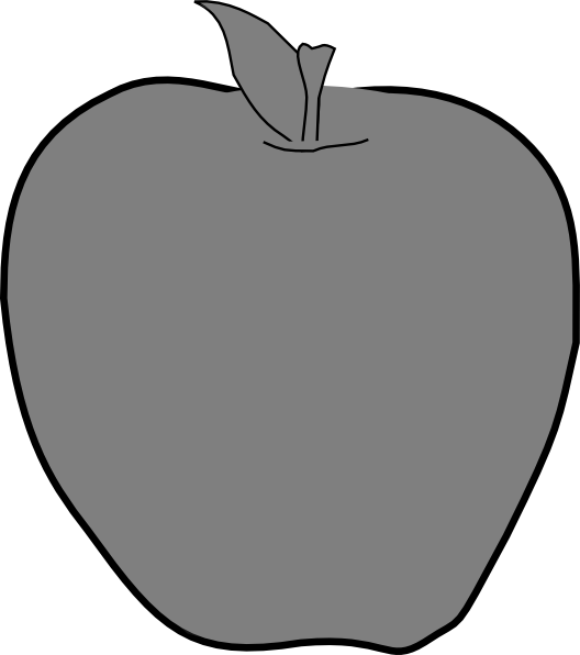 Gray Clipart Apple - Gray Apple Clip Art (528x596)