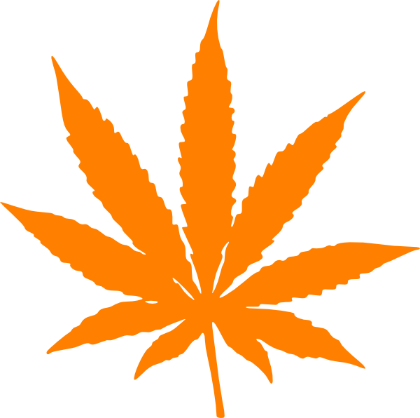 Orange Weed Leaf Clip Art - Marijuana Black And White (600x596)