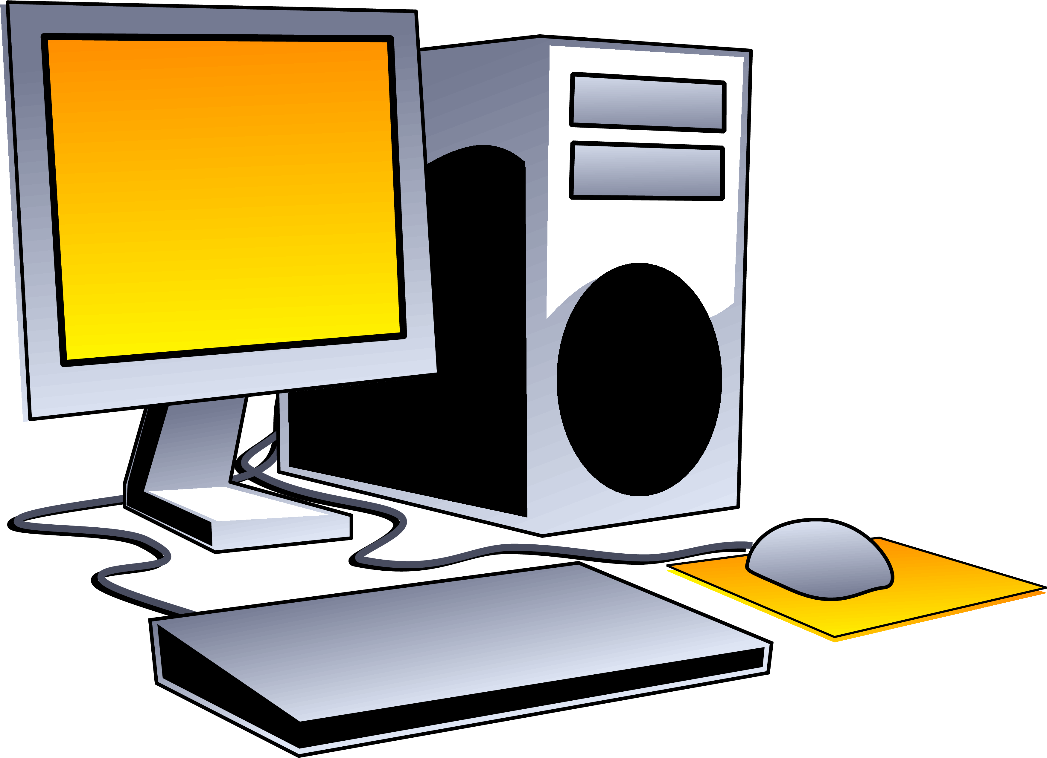 Desktop Computer Clip Art Images Pictures - Computer Pic Without Background (3528x2545)