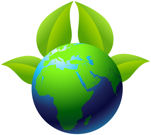 Earth With Leaves Png Clip Art - Environmental Protection (500x447)