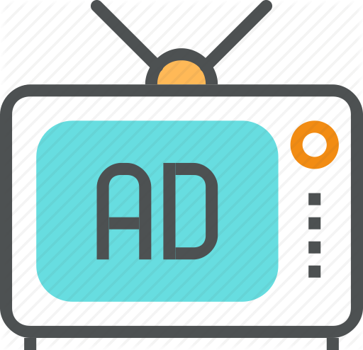 Tv Clipart Tv Advertisement - Tv Advertising Icon Blue (512x494)