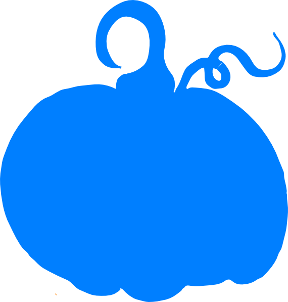 Blue Pumpkin Sihouette Clip Art - Pink And Blue Pumpkin (570x597)